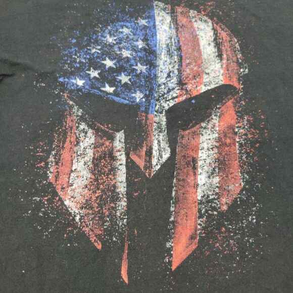 Grunt Style Shirt Size Medium American Flag Spartan Helmet Graphic Print T-Shirt - Picture 4 of 7